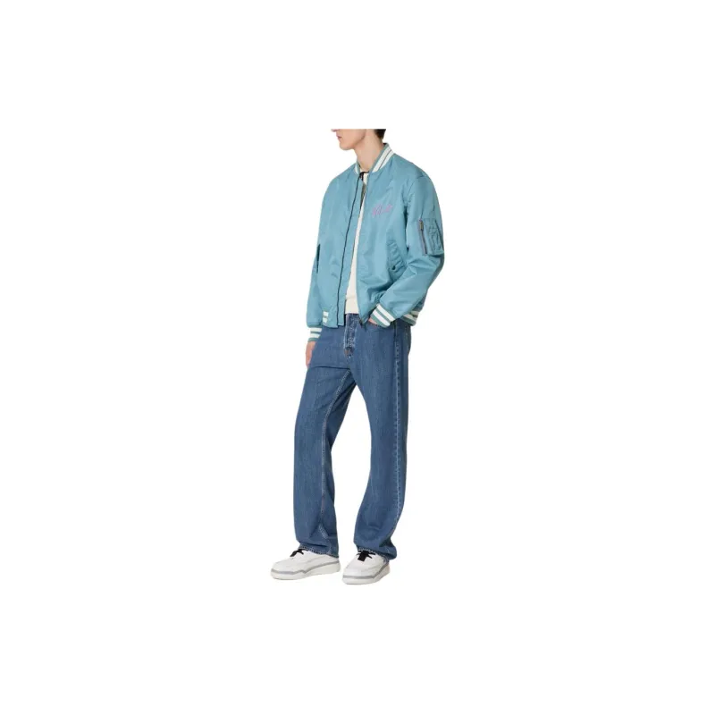 Valentino Logo Embroidered Zip Up Bomber Jacket-3