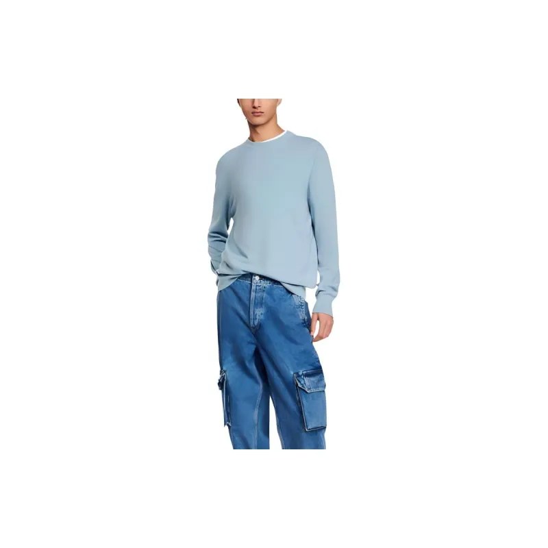 Sandro Sweaters Men Sky Blue-1