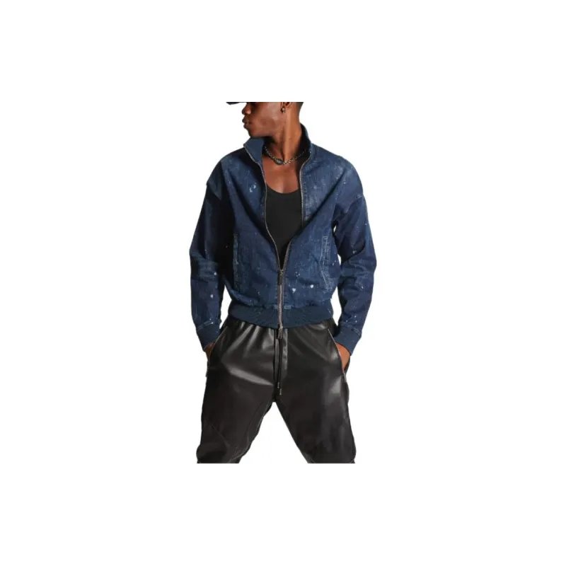DSQUARED 2 Logo Printed Zipped Denim Jacket-2