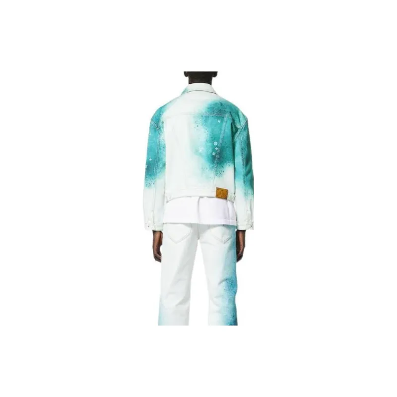 LOUIS VUITTON Pre Owned 20's Spray paint Denim Jacket-3