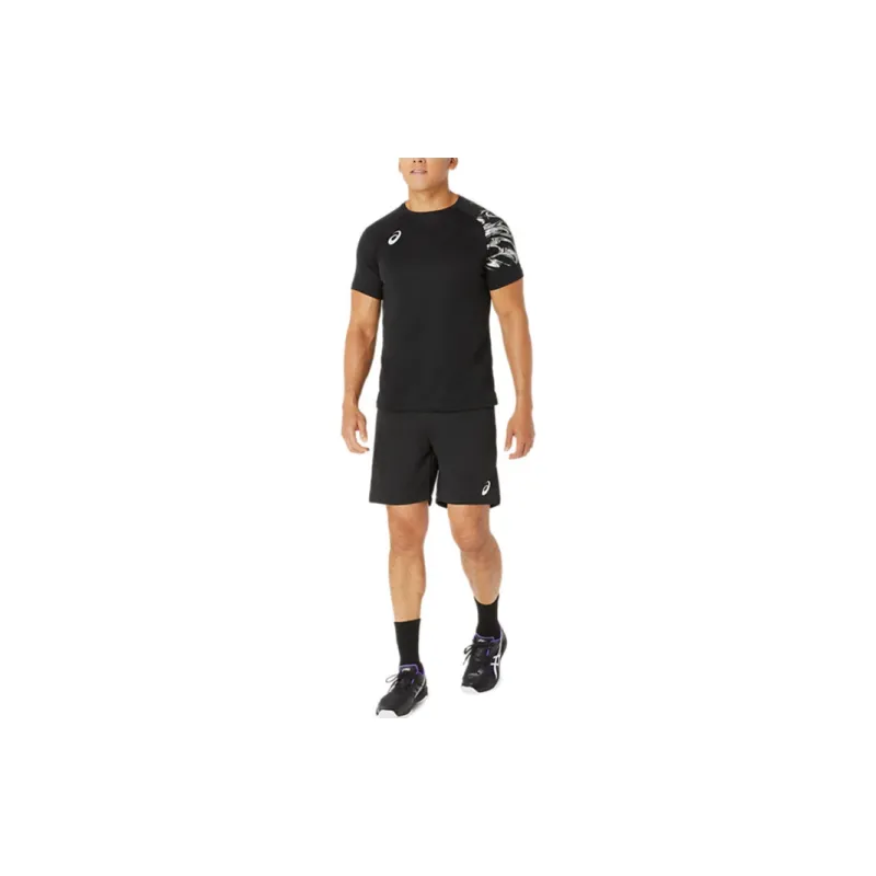 Asics Dry Print T-Shirt Men's Performance Black / Pure Silver Color-3