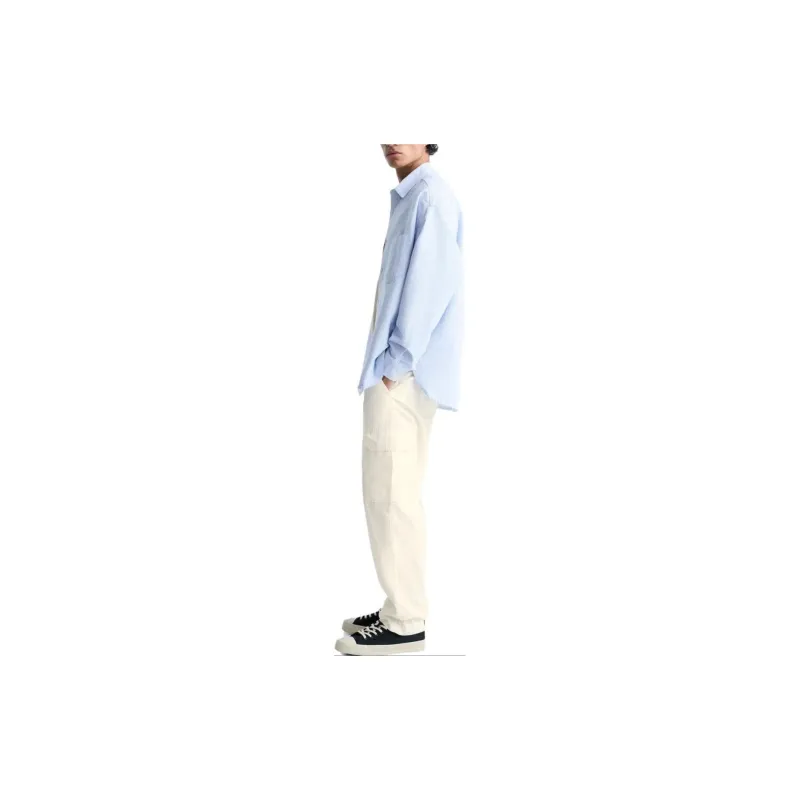ZARA Cargo Pants Men White-4