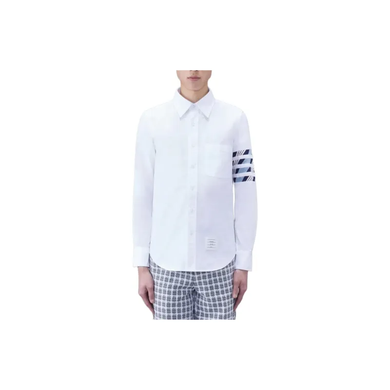 THOM BROWNE 4 Bar Striped Buttoned Shirt-3