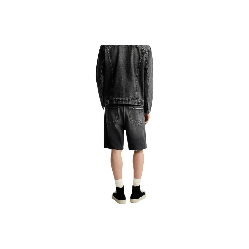 ZARA Denim Shorts Men Black-2