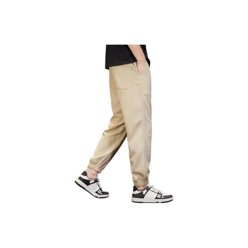 Tonlion Knitted Sports Pants Men's Light Khaki-3