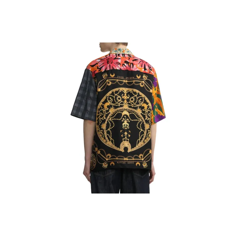 Marine Serre Patchwork Bowling Shirt-3