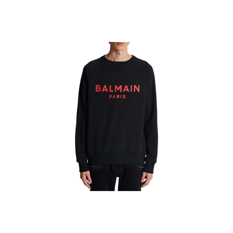 BALMAIN Logo print Cotton Sweatshirt-1