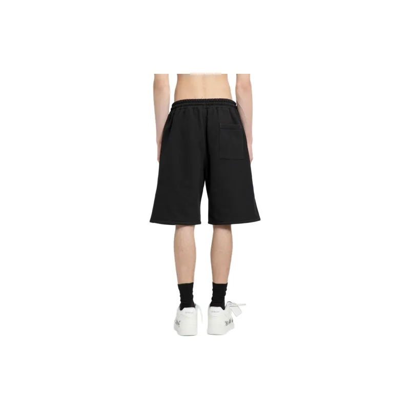 OFF WHITE Logo embroidered Cotton Shorts-3