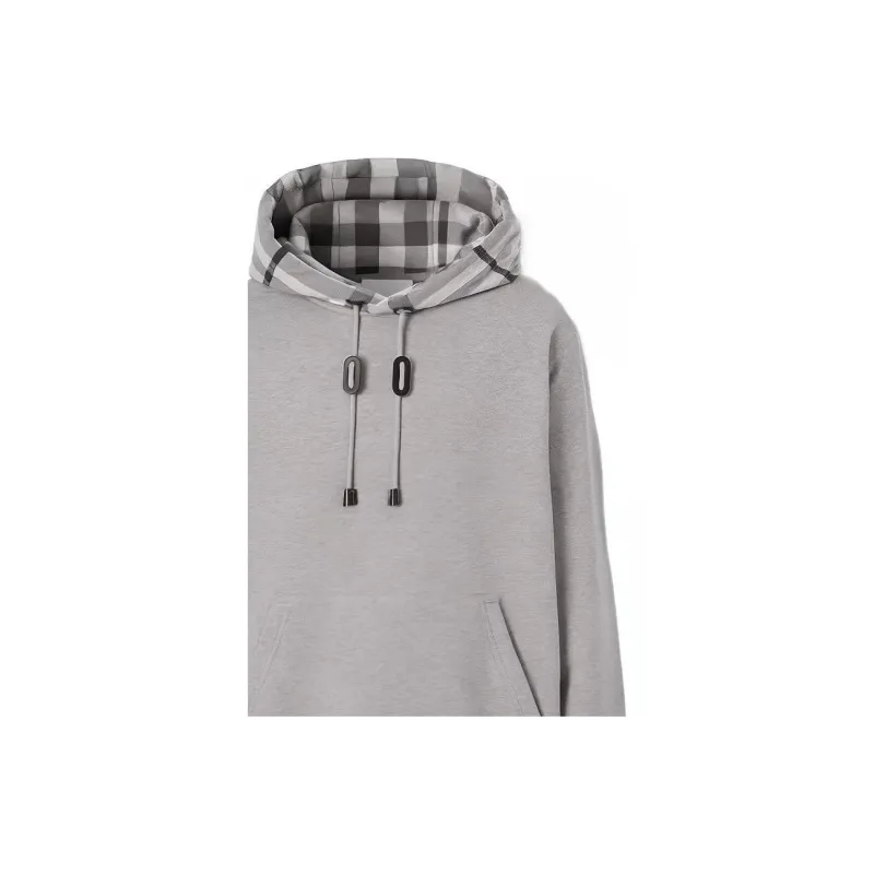 Burberry Check Hood Cotton Hoodie-5