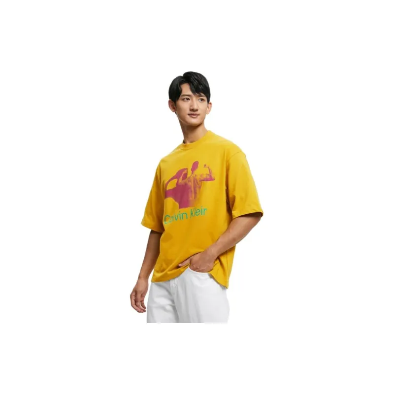 Calvin Klein Simple Series T Shirts Unisex Yellow-2