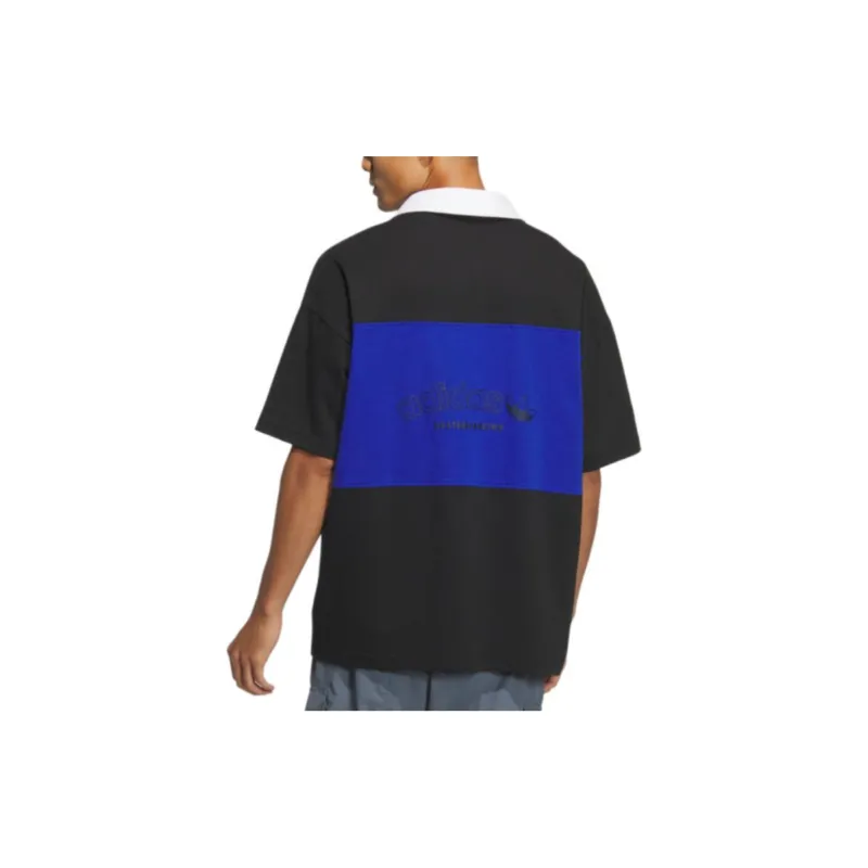 Adidas ACTION POLO SS Polo Shirt Men's Black/Royal Blue-4