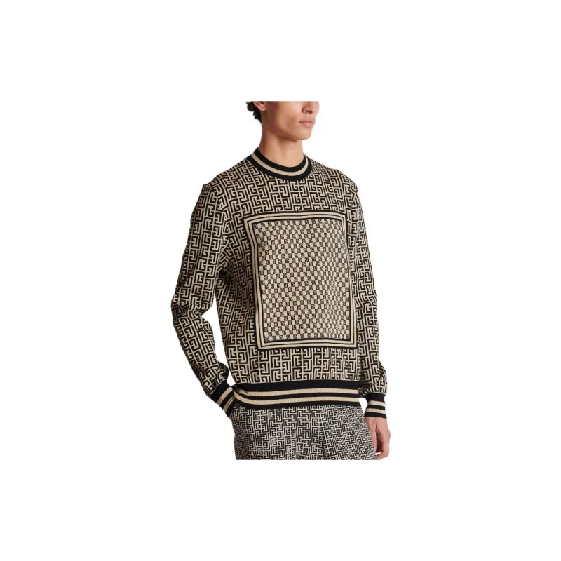 BALMAIN Mini Monogram Crewneck Sweater-5