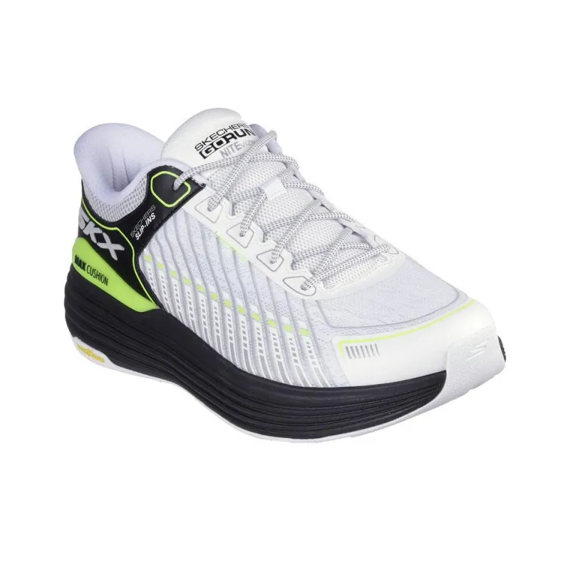 Skechers Slip Ins Slip Resistant Low Top Running Shoes Men's White Black-2