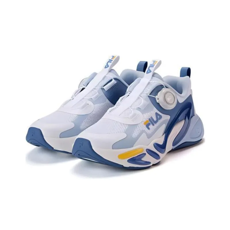 FILA KIDS Slip Resistant Cushioning Low Top Kids' Running Shoes White Blue Teenagers-2