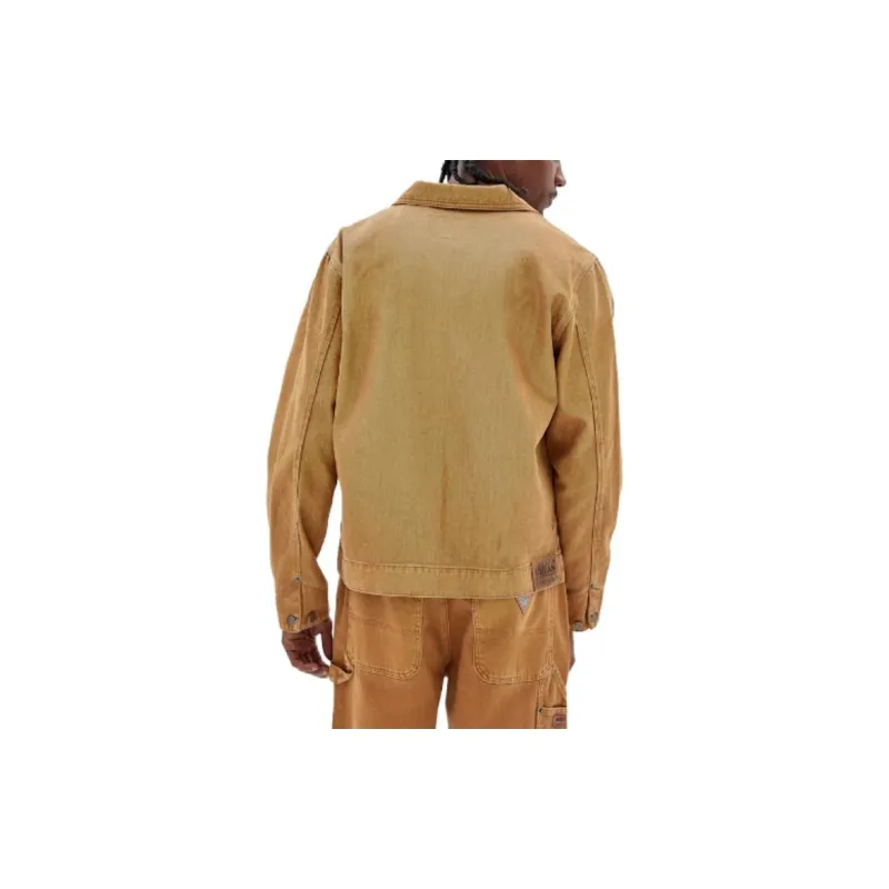 GUESS FW23 Originals Aged Denim Work Jacket Jackets Coats Men's Yellow-1