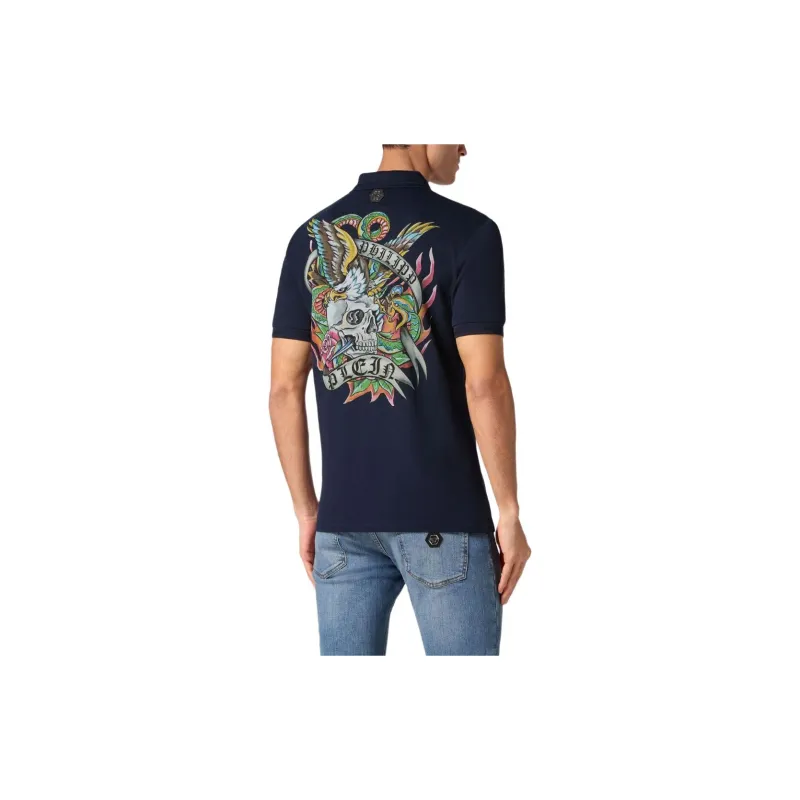 PHILIPP PLEIN Tattoo print Cotton Polo Shirt-2