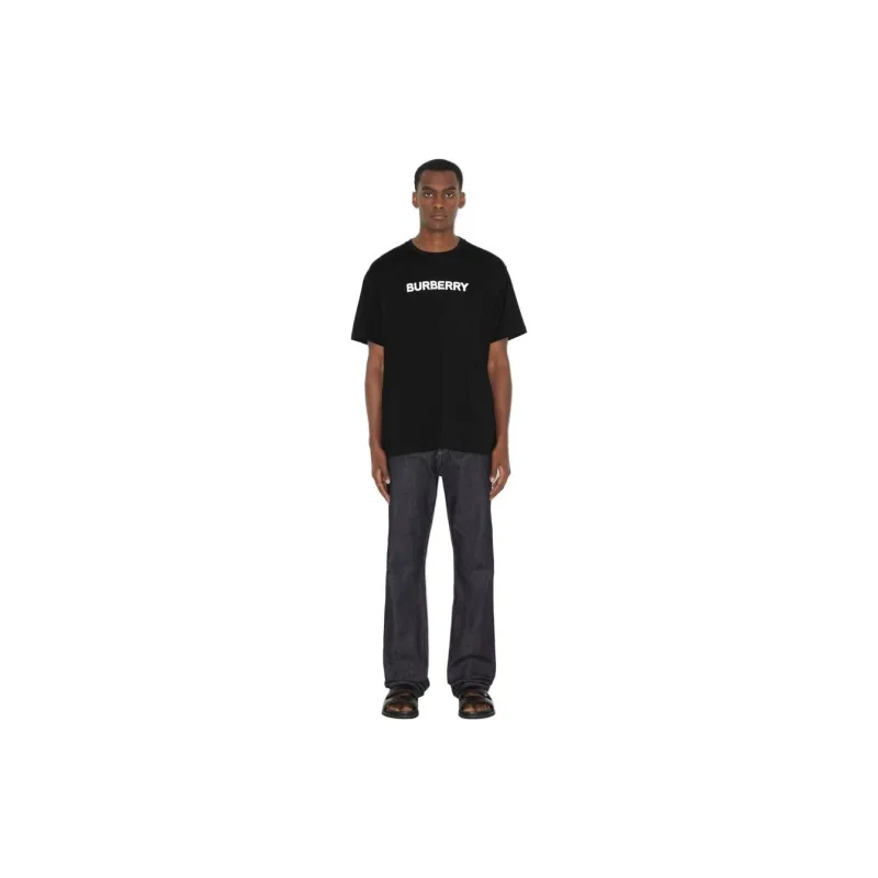 Burberry Logo Print Cotton Oversized T shirt-5