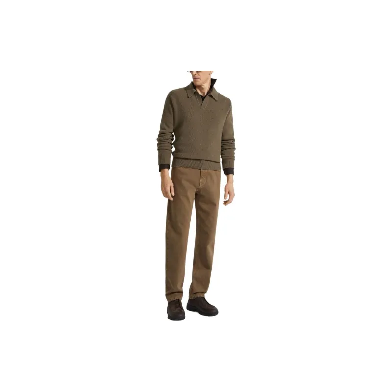 Ermenegildo Zegna Oasi Knitted Polo Shirt-1