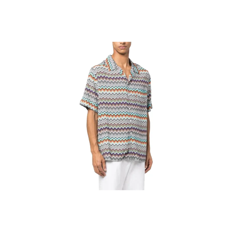 MISSONI Missonu Zigzag Buttoned Polo Shirt-2