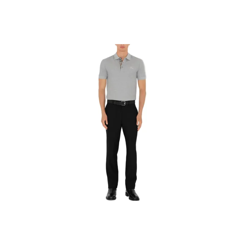 Burberry Logo embroidered Cotton Polo Shirt-1