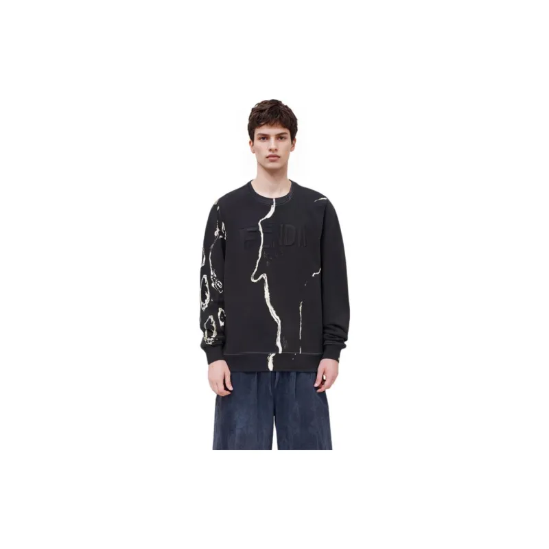 FENDI Sweatshirts Men Black-5