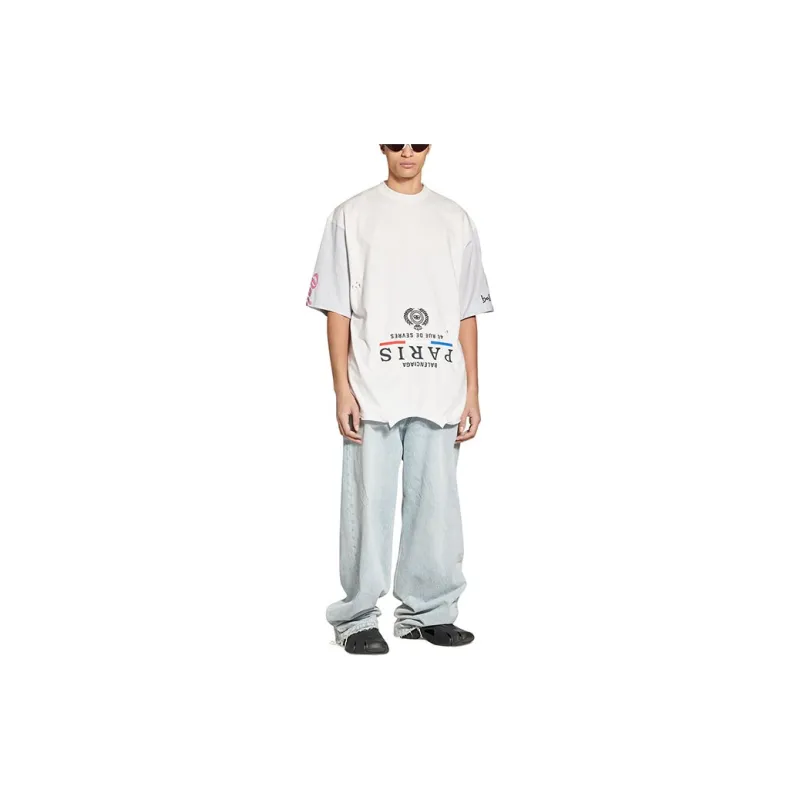 Balenciaga FW22 T Shirt Loose Fit Style Men's White-2