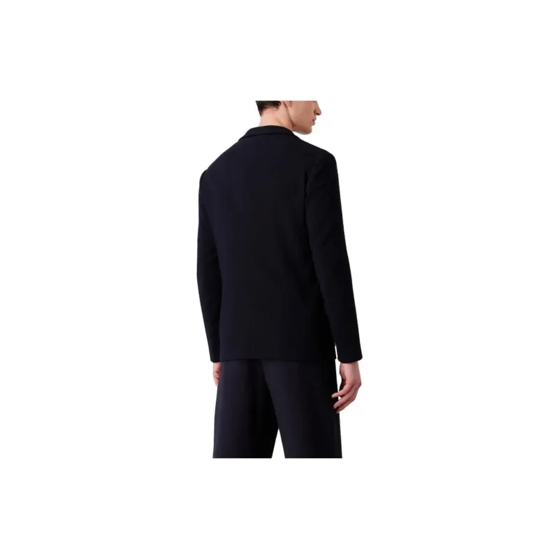 GIORGIO ARMANI Micro canneté Effect Notched lapel Blazer-2