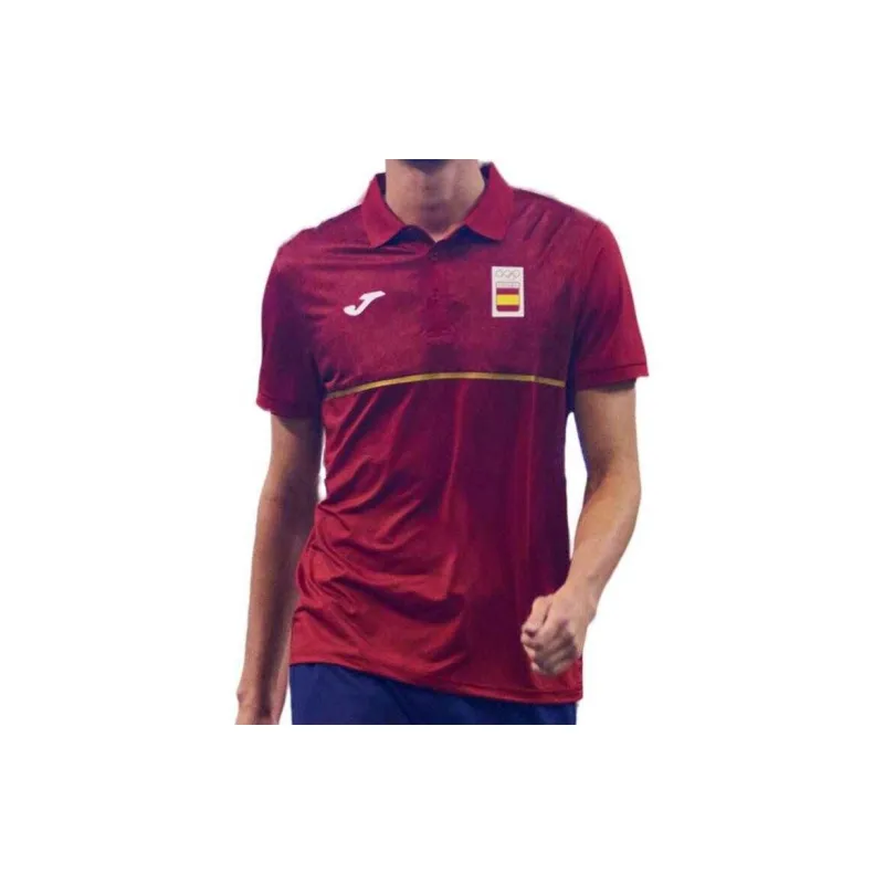 Joma Spanish Olympic Committee Polo Shirt Men Burgundy-2