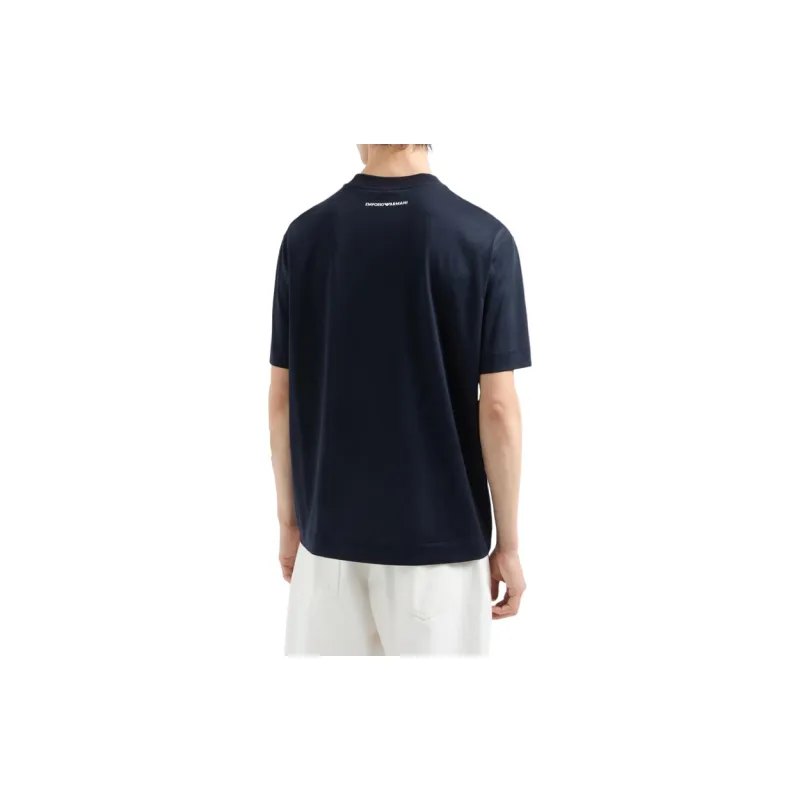 EMPORIO ARMANI Lyocell Blend jersey T shirt With French Bulldog Embroidery-3