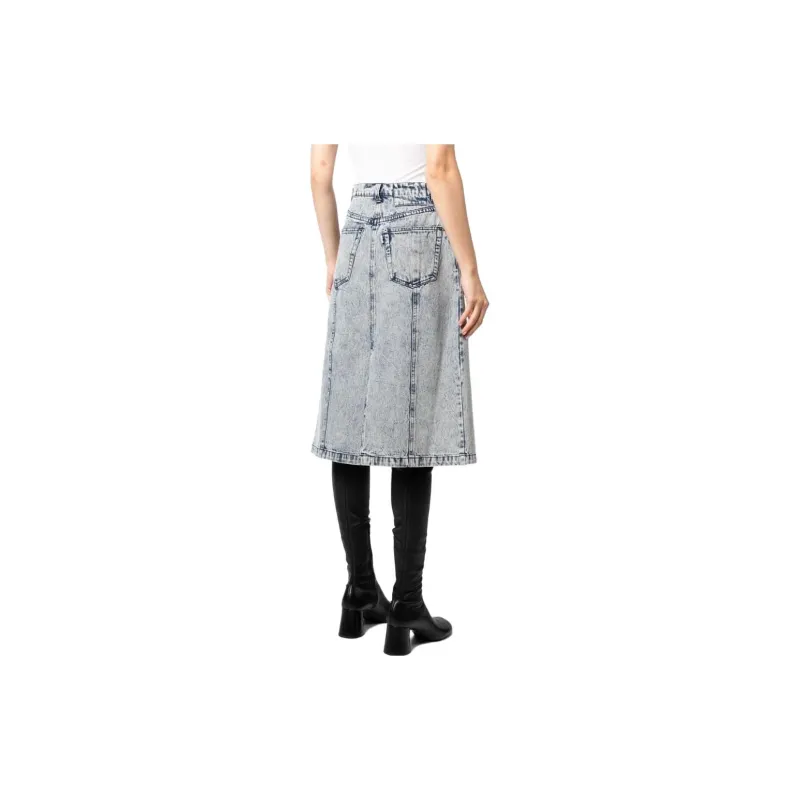 3.1 phillip lim Overdyed Denim Pleated Skirt-2