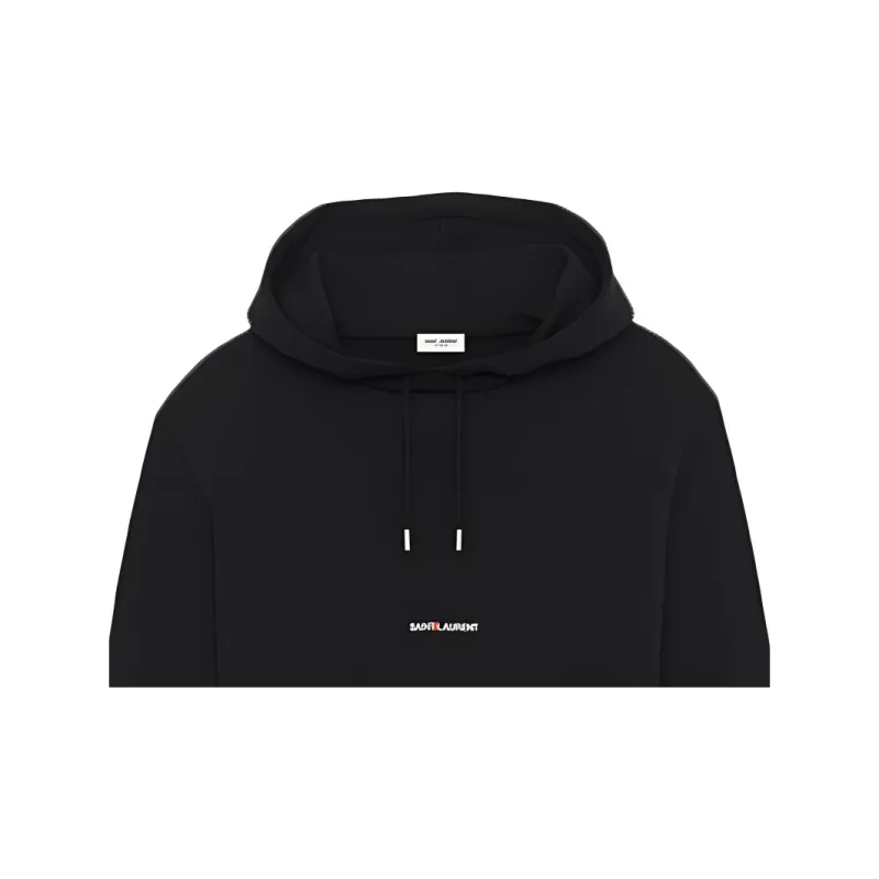 SAINT LAURENT Logo Printed Drawstring Hoodie-4