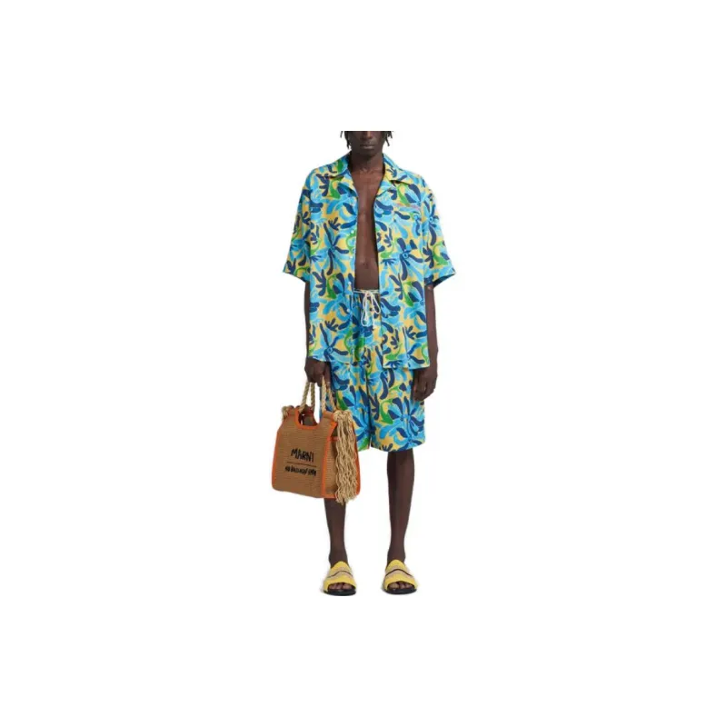 MARNI X No Vacancy Inn Graphic Printed Drawstring Shorts-4