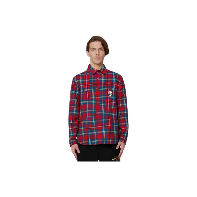 GUCCI Tartan Skunk Patch Shirt-4