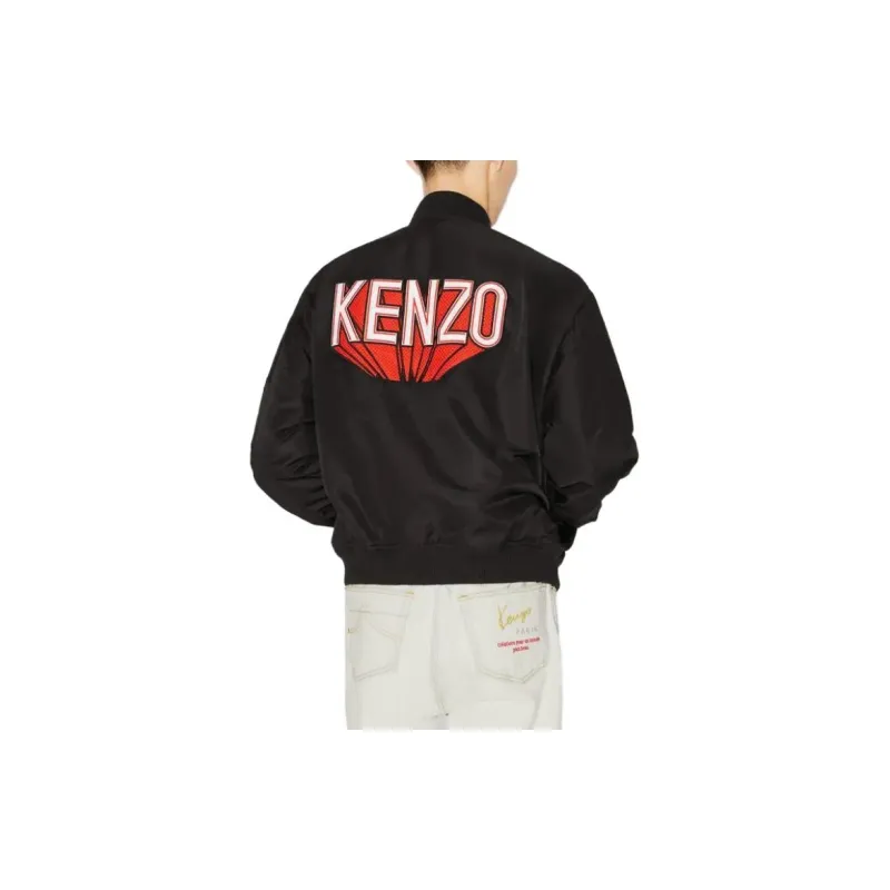KENZO 3D Logo Patch Zipped Bomber Jacket-4