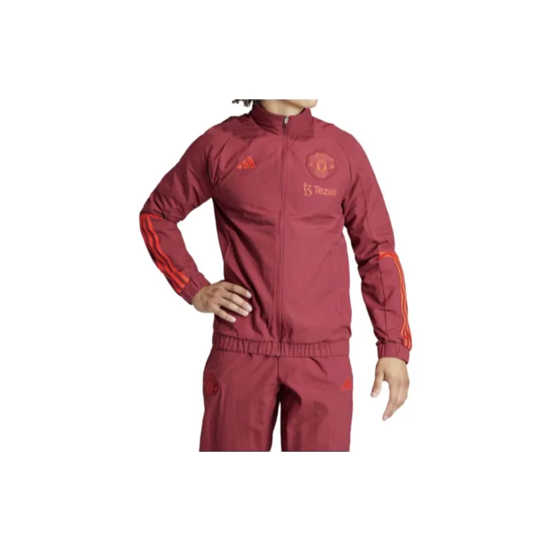 Adidas 2023-24 Manchester United Adidas Rain Jacket Jackets Coats Unisex Red-4
