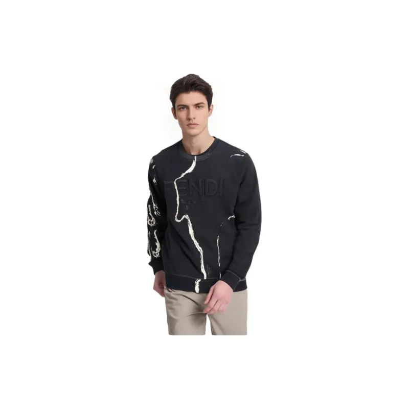 FENDI Sweatshirts Men Black-6