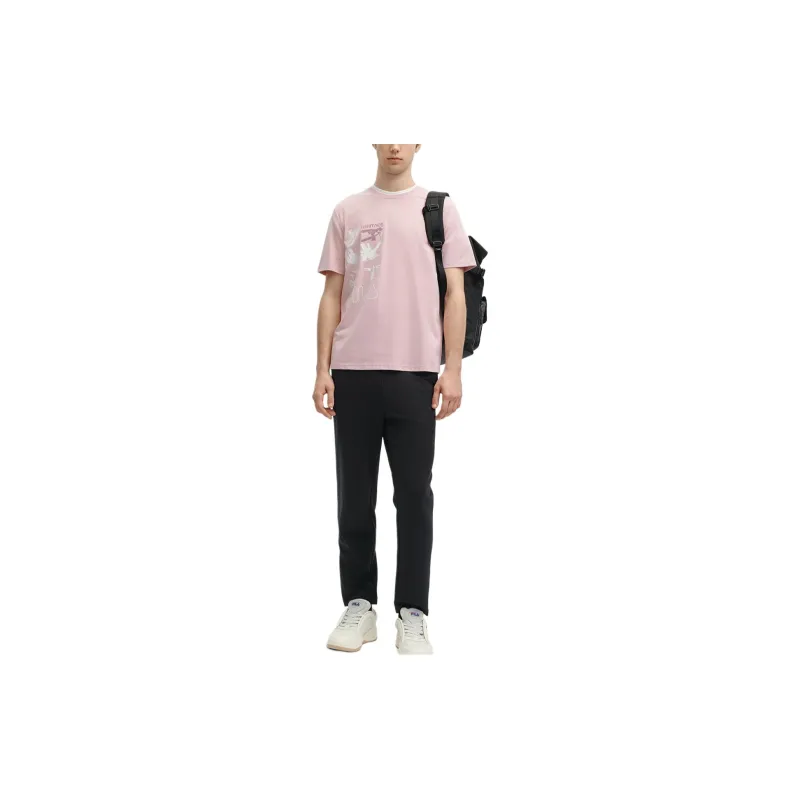FILA T Shirt Men's Light Purple Red-2