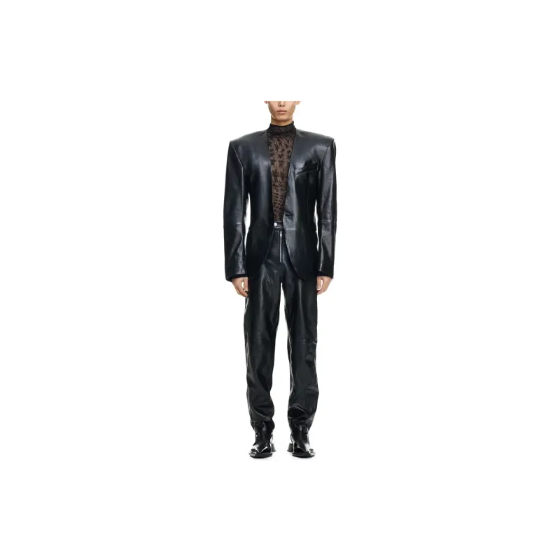 Mugler H&M Defined Waist Leather Blazer Mens-1