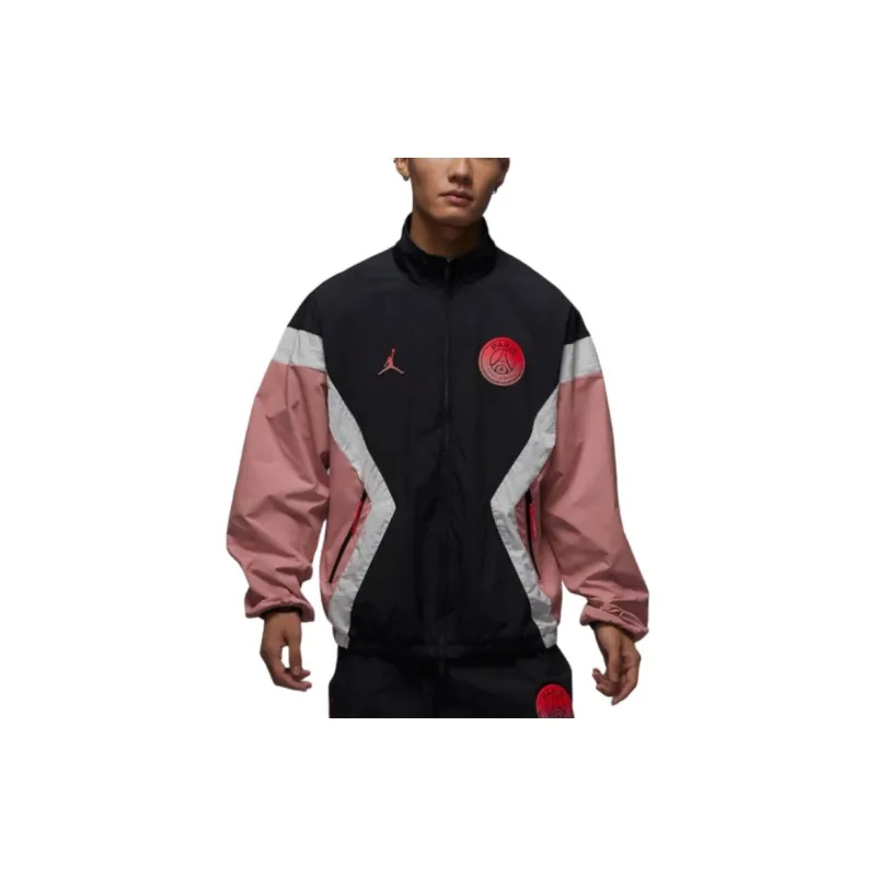 Jordan Paris Saint-Germain FW24 Jacket Men's Rust Pink/gray Black/sail White/infrared Red-2