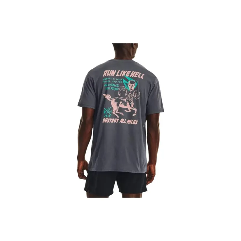 Under Armour T Shirts Men Peach Gray-4
