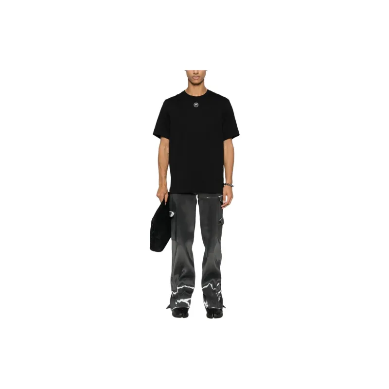 Marine Serre Logo Embroidered Crewneck T Shirt-2