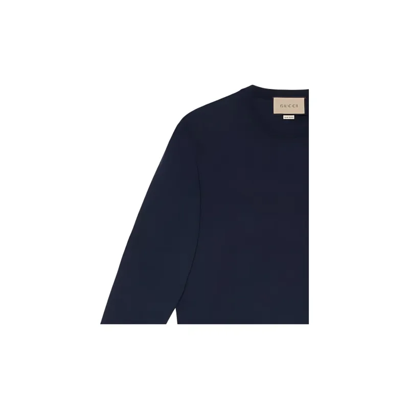 GUCCI Logo Embroidered Crewneck Sweater-5