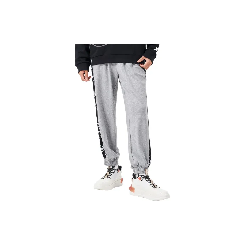 XTEP Knitted Sports Pants Men's Light Heather Gray-5