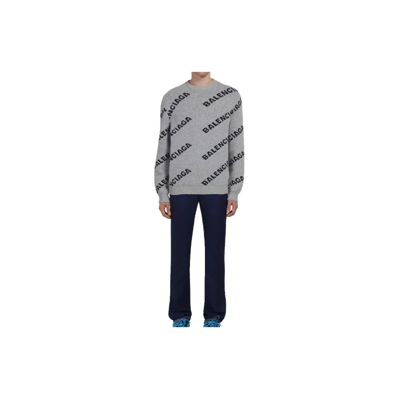 Balenciaga Logo All Over Print Sweater-1