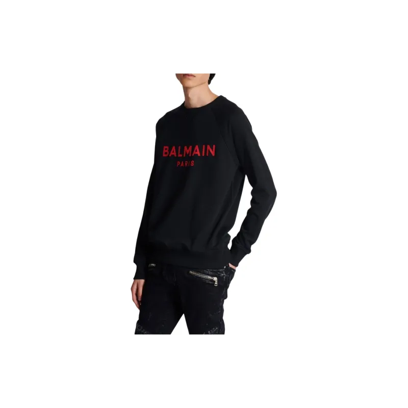BALMAIN Logo print Cotton Sweatshirt-4