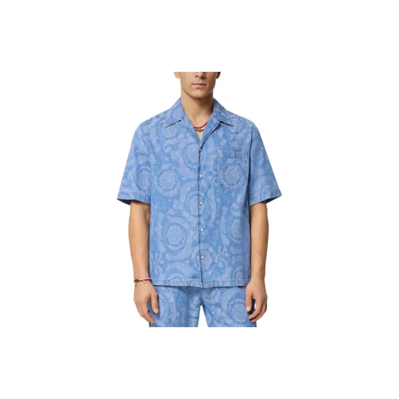 VERSACE All Over Denim Shirt-2