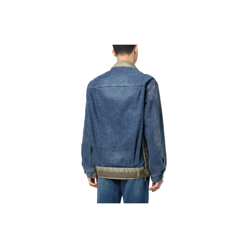 Sacai Collared Button Up Denim Jacket-2