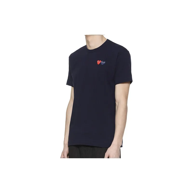 CDG Play Double Hearts T Shirt-3