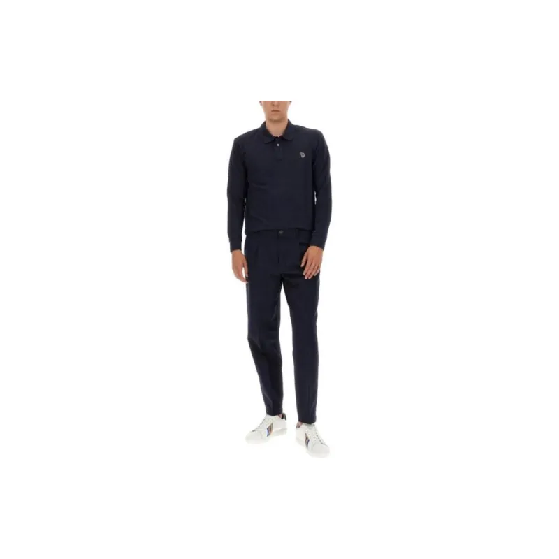Paul Smith Zebra Logo Long Sleeved Polo Shirt-2