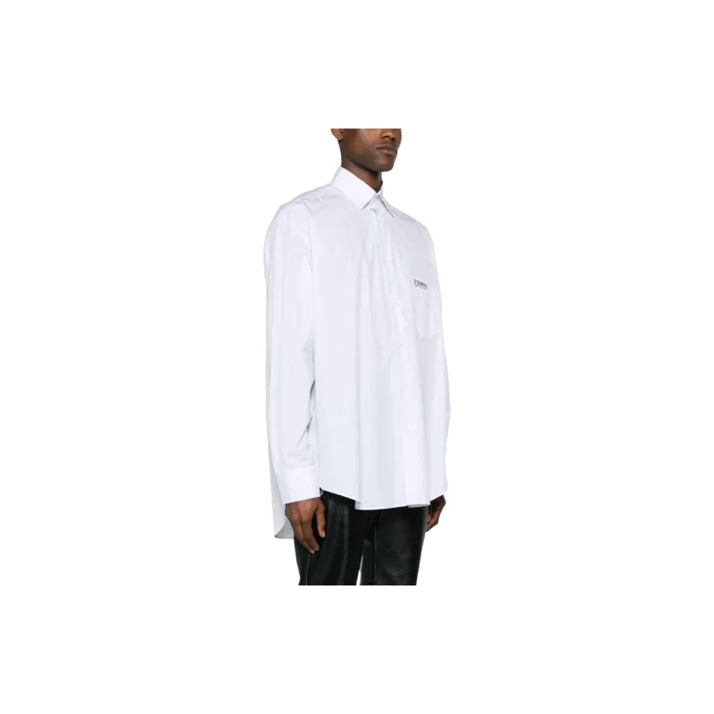 Vetements Logo Detailed Striped Oversize Shirt-3